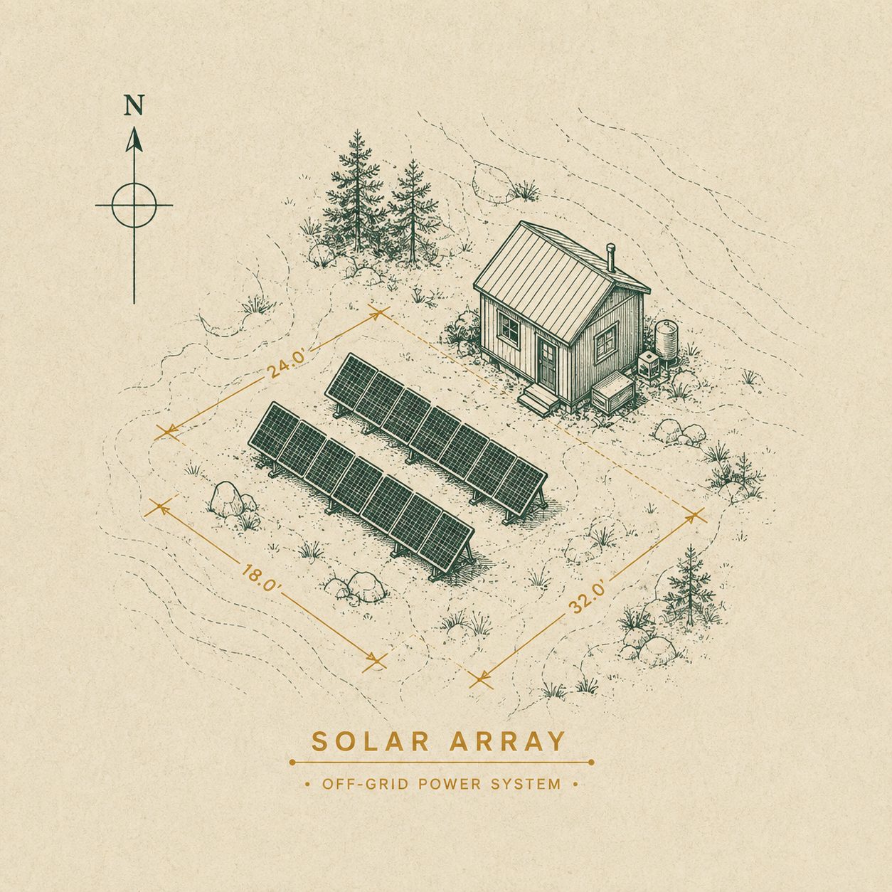 Off-grid solar setup