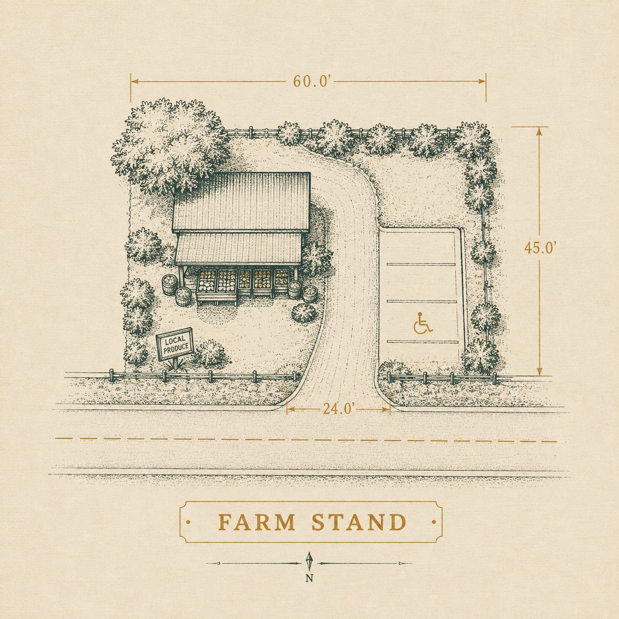 Farm-stand & parking