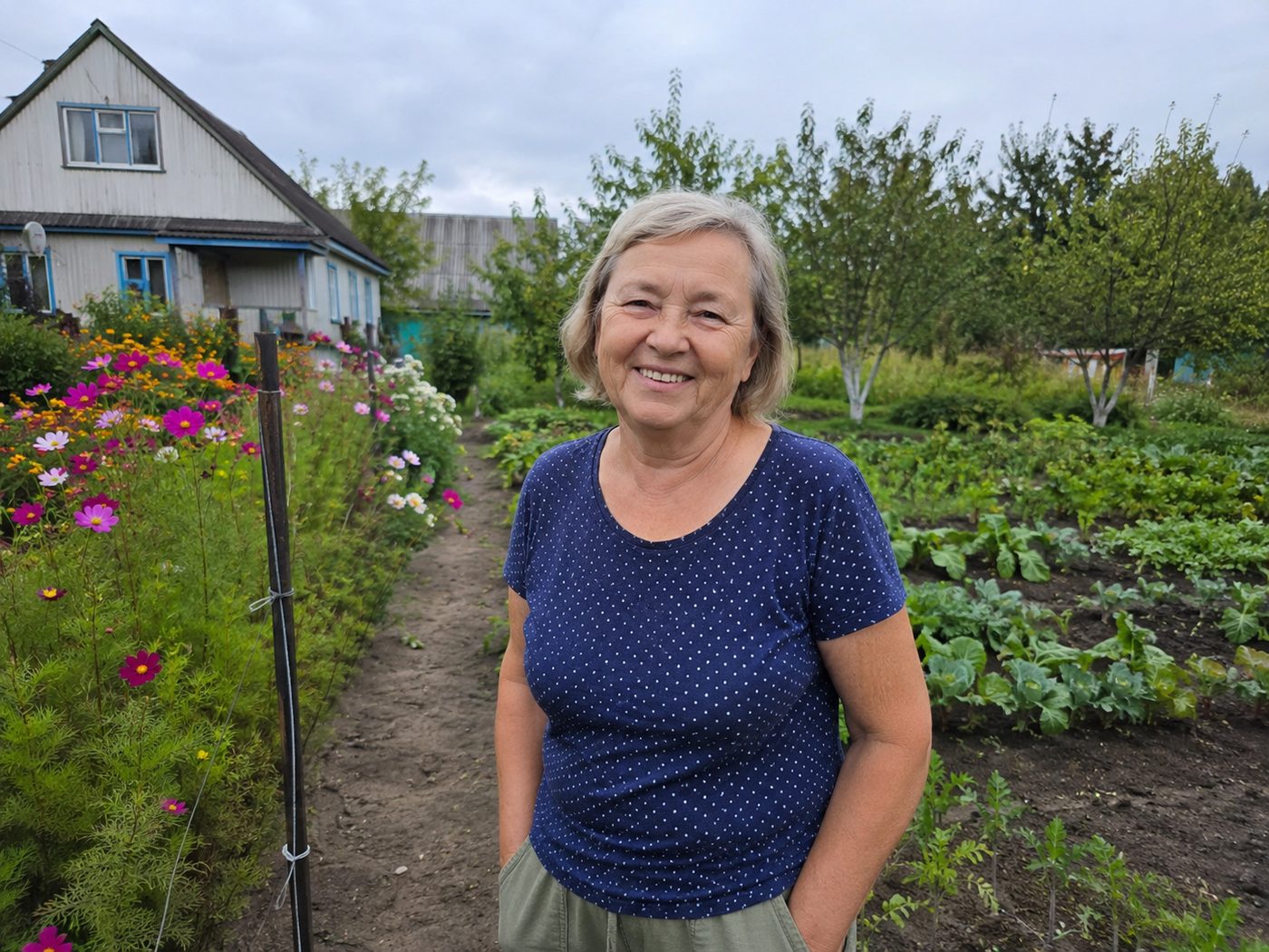 Woman standing on her homestead property